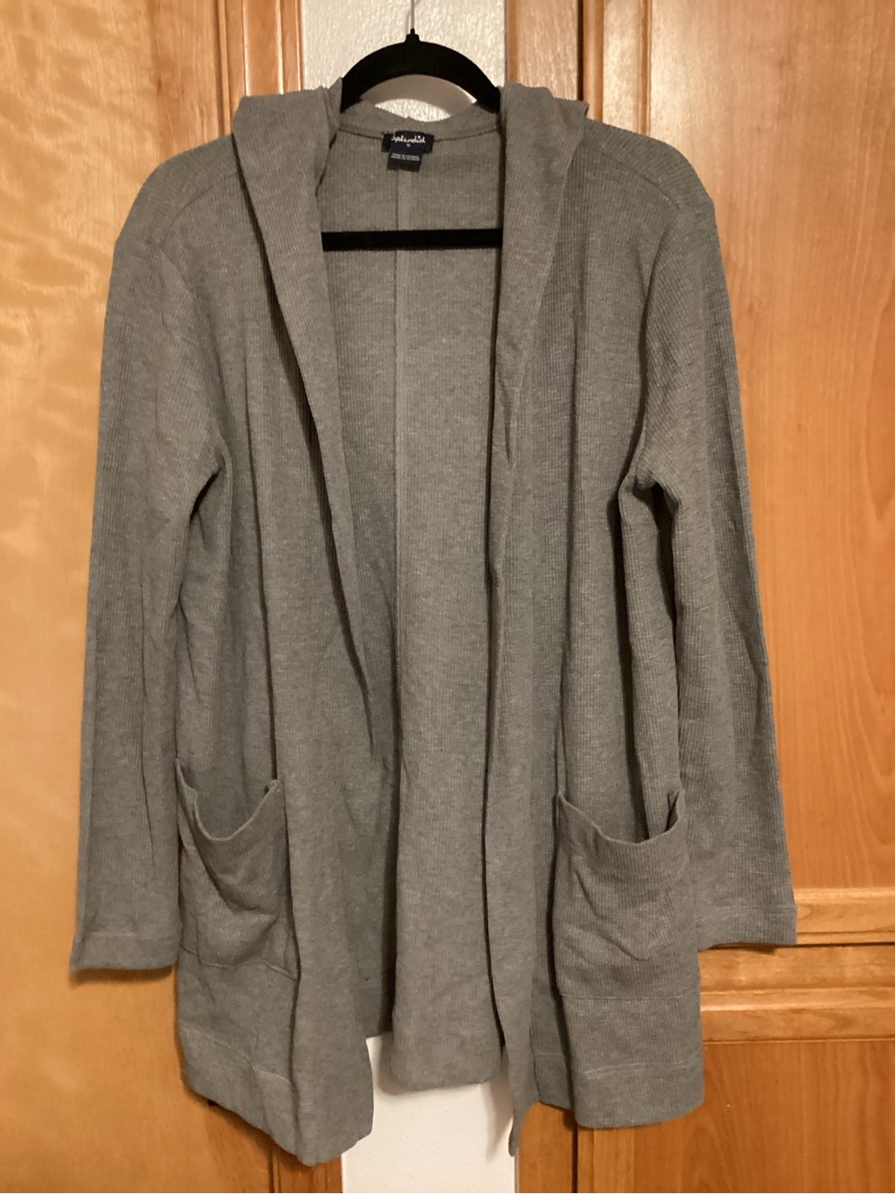 Splendid Gray Hooded Open Knit Cardigan, NWOT, Size M